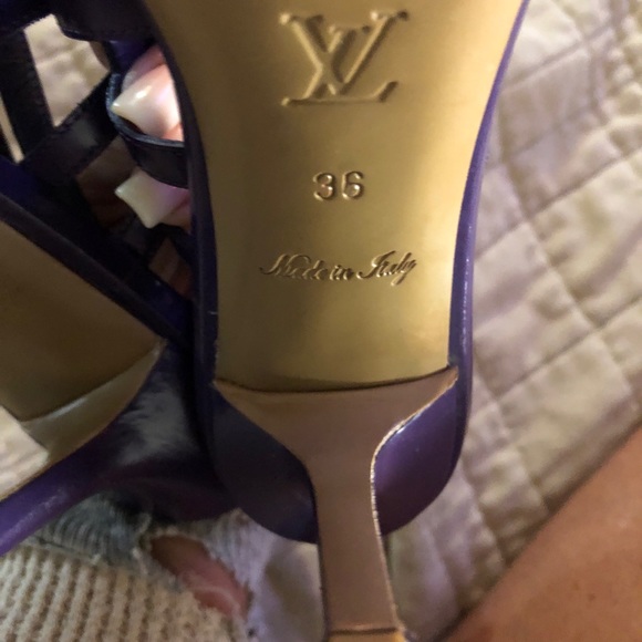 Louis Vuitton purple strap heels - Picture 7 of 8